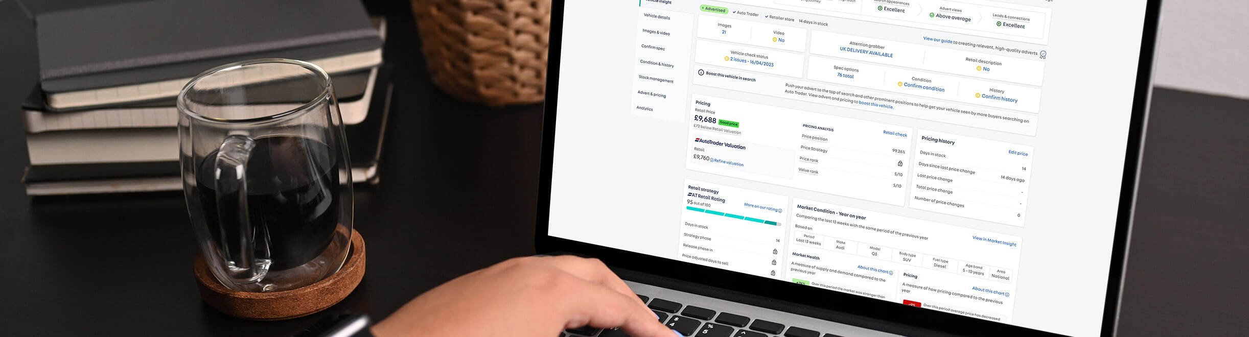 Improve performance and enable at a glance decision making with Vehicle Insight A laptop showing Vehicle Insight data