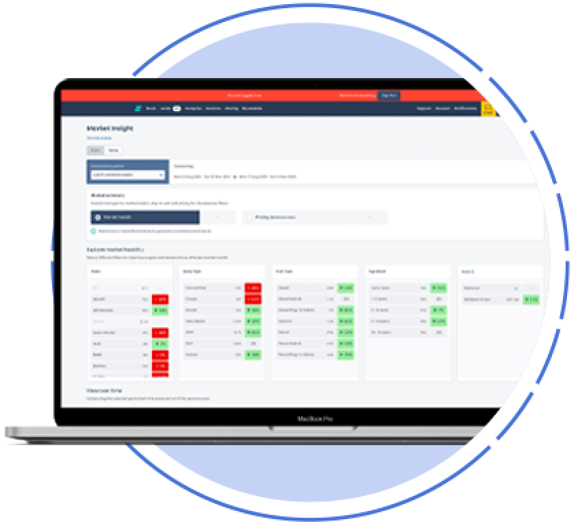 Market Insight A screenshot of the Market Insight platform on Autotrader