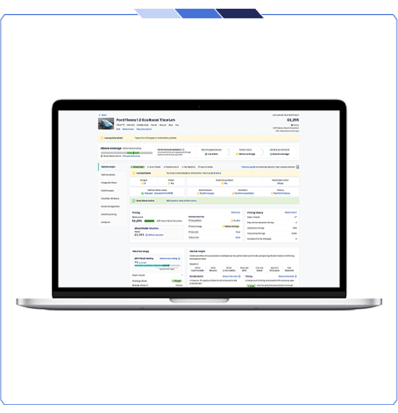 Vehicle Insight A laptop displaying vehicle insight data